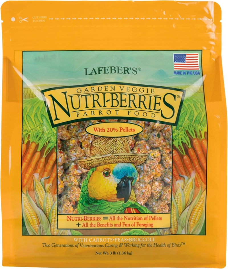 Lafeber Company Garden Veggie Nutri-Berries Parrot Food with Carrots, Peas, and Broccoli - 3 lb - Image 1